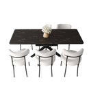 Extendable Dining Table Set With Curved Backrest Upholstered Chairs by HouseOfZazla