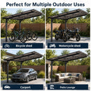 10x10FT PC Roof Carport with Galvanized Steel Frame and Sloped Roof by HouseOfZazla