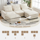 Modern Comfy L Shaped Sectional Sofa With Movable Ottoman by Unique Piece Furniture