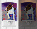 Bull Terrier Ceramic Night Light Compact, UL-Certified, Ideal for Bedroom, Bathroom, Nursery, Hallway, Kitchen, 6x4x3, Multicolor