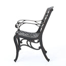 Luminea Outdoor Aluminum Dining Chair With Scroll Design, Lattice Pattern And Cabriole Legs - Copper by HouseOfZazla