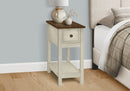 Accent End Table, 2 Tier, Narrow, Lamp, Storage Drawer, Charming Design by HouseOfZazla