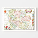 Vintage Map of Herefordshire 1665