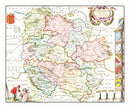 Vintage Map of Herefordshire 1665
