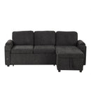 Convertible L Shaped Sofa Couch With Storage, Cup Holders, USB Ports by HouseOfZazla