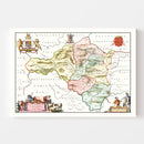 Vintage Map of Radnorshire 1665