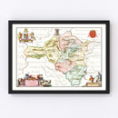 Vintage Map of Radnorshire 1665
