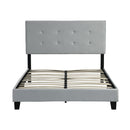 Full Size Upholstered Platform Bed Frame With Pull Point Tufted Headboard, Strong Wood Slat Support, Mattress Foundation, No Box Spring Needed - Gray by Unique Piece Furniture