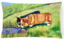 Corgi Decorative Throw Pillow 12x16 Indoor Outdoor Accent Cushion, Fabric Cover with Insert for Sofa, Bed, Porch & Living Room