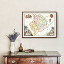 Vintage Map of Pembrokeshire 1665