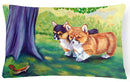 Corgi Decorative Throw Pillow 12x16 Indoor Outdoor Accent Cushion, Fabric Cover with Insert for Sofa, Bed, Porch & Living Room