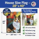 Corgi by the lake House Flag 28x40 Porch Sleeve Pole Decorative Outside Yard Banner Artwork Wall Hanging, Polyester
