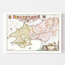 Vintage Map of Pembrokeshire 1665