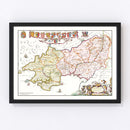 Vintage Map of Pembrokeshire 1665