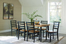 Blondon - Rectangular Drm Table Set (Set of 7) - Brown / Black