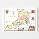 Vintage Map of Montgomeryshire 1665