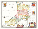 Vintage Map of Montgomeryshire 1665