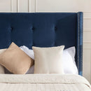 Peyton - Upholstered Bed With 54" High Headboard, Traditional Hand Buttoned Tufting by Unique Piece Furniture