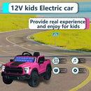 12V Kids Ride On Car With Remote Control, 4 Wheel Shock Absorption, Multifunctional Music Player Perfect Gift For Toddlers - Pink by HouseOfZazla