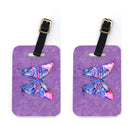 Butterfly on Purple Luggage Tag