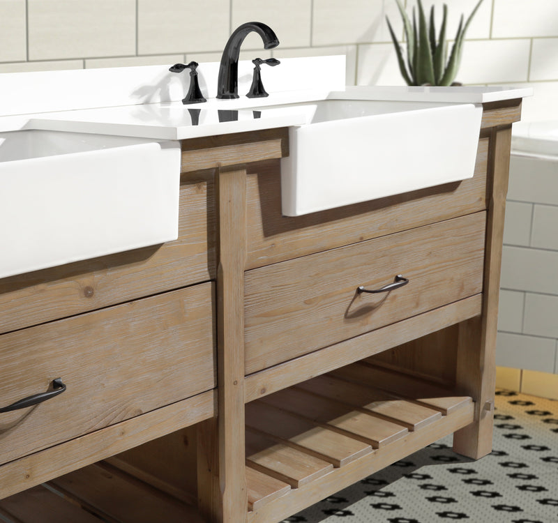 Marina 72" Bathroom Vanity Weathered Fir Finish