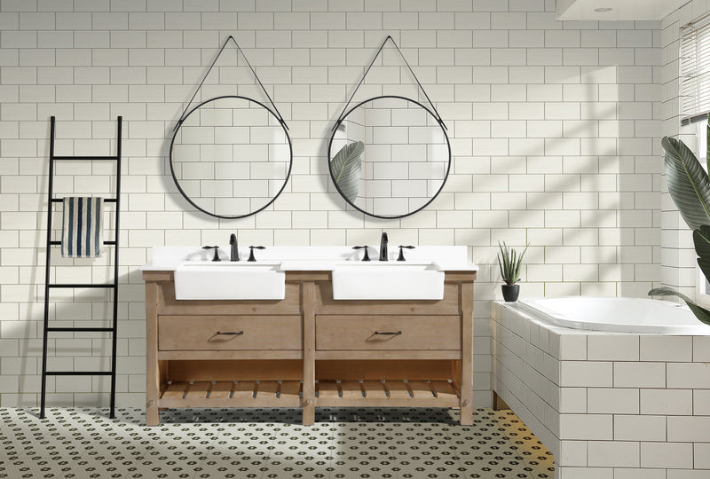 Marina 72" Bathroom Vanity Weathered Fir Finish