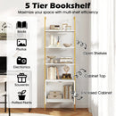72.5 Inch Tall Bookshelf with Cabinet Anti-Tipping Kits and Metal Frame by LJGDeals