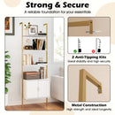 72.5 Inch Tall Bookshelf with Cabinet Anti-Tipping Kits and Metal Frame