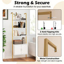 72.5 Inch Tall Bookshelf with Cabinet Anti-Tipping Kits and Metal Frame by LJGDeals