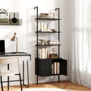 72.5 Inch Tall Bookshelf with Cabinet Anti-Tipping Kits and Metal Frame