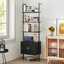 72.5 Inch Tall Bookshelf with Cabinet Anti-Tipping Kits and Metal Frame by LJGDeals
