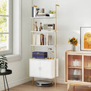 72.5 Inch Tall Bookshelf with Cabinet Anti-Tipping Kits and Metal Frame