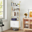 72.5 Inch Tall Bookshelf with Cabinet Anti-Tipping Kits and Metal Frame by LJGDeals
