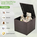 72 Gallon Rattan Outdoor Storage Box with Zippered Liner and Solid Pneumatic Rod by LJGDeals