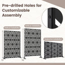 Metal Privacy Screen 72"H x 48"W Freestanding Fence Panel by DirectDeals