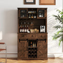 72 Inch Coffee Bar Cabinet with Drawers and Sliding Barn Doors by LJGDeals