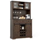 72 Inch Coffee Bar Cabinet with Drawers and Sliding Barn Doors by DirectDeals