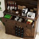 72 Inch Coffee Bar Cabinet with Drawers and Sliding Barn Doors by LJGDeals