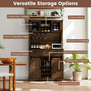 72 Inch Coffee Bar Cabinet with Drawers and Sliding Barn Doors by DirectDeals