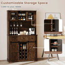 72 Inch Coffee Bar Cabinet with Drawers and Sliding Barn Doors by DirectDeals