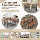 72 Inch Dining Table Rectangular Kitchen Table with 2-Bottle Wine Rack for 5-7-Walnut by LJGDeals
