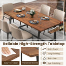 72 Inch Dining Table Rectangular Kitchen Table with 2-Bottle Wine Rack for 5-7-Walnut by LJGDeals