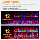 42/50/60/72 Inch Ultra-Thin Electric Fireplace with Decorative Crystals-50 inches by LJGDeals