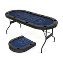72 Inch Foldable Poker Table for 8 Players Portable Oval Card Board Game Table by LJGDeals