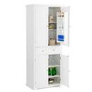 72 Inch Freestanding Kitchen Pantry Cabinet 4 Doors Storage Cupboard Shelves Drawer-White by LJGDeals