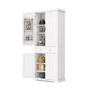 72 Inch Freestanding Kitchen Pantry Cabinet 4 Doors Storage Cupboard Shelves Drawer-White by LJGDeals