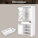 72 Inch Freestanding Kitchen Pantry Cabinet 4 Doors Storage Cupboard Shelves Drawer-White by LJGDeals