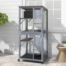 72 Inch TallWooden Cat House with Weatherproof Asphalt Roof-Gray by LJGDeals