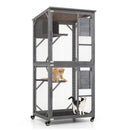 72 Inch TallWooden Cat House with Weatherproof Asphalt Roof-Gray by LJGDeals