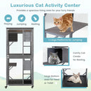 72 Inch TallWooden Cat House with Weatherproof Asphalt Roof-Gray by LJGDeals